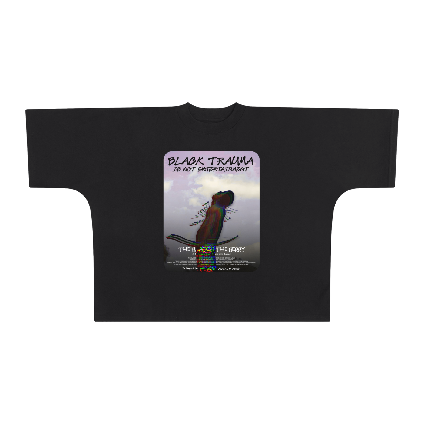 Black Truma Cut Boxy Tee - 300 GSM