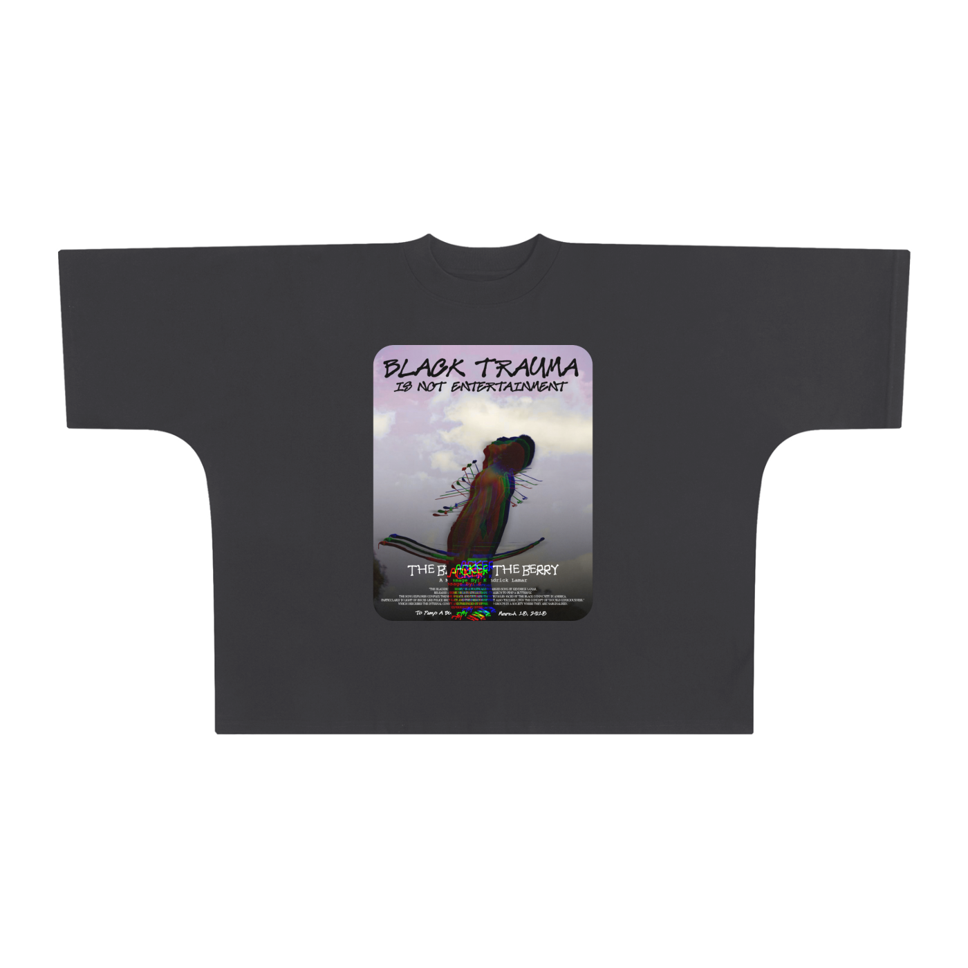 Black Truma Cut Boxy Tee - 300 GSM