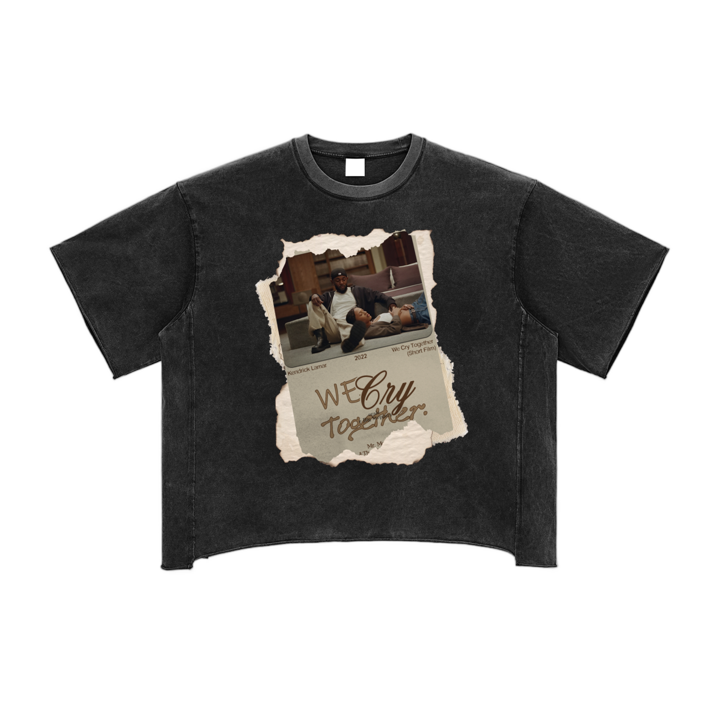 Raw Edge Snow Washed Boxy T-Shirt