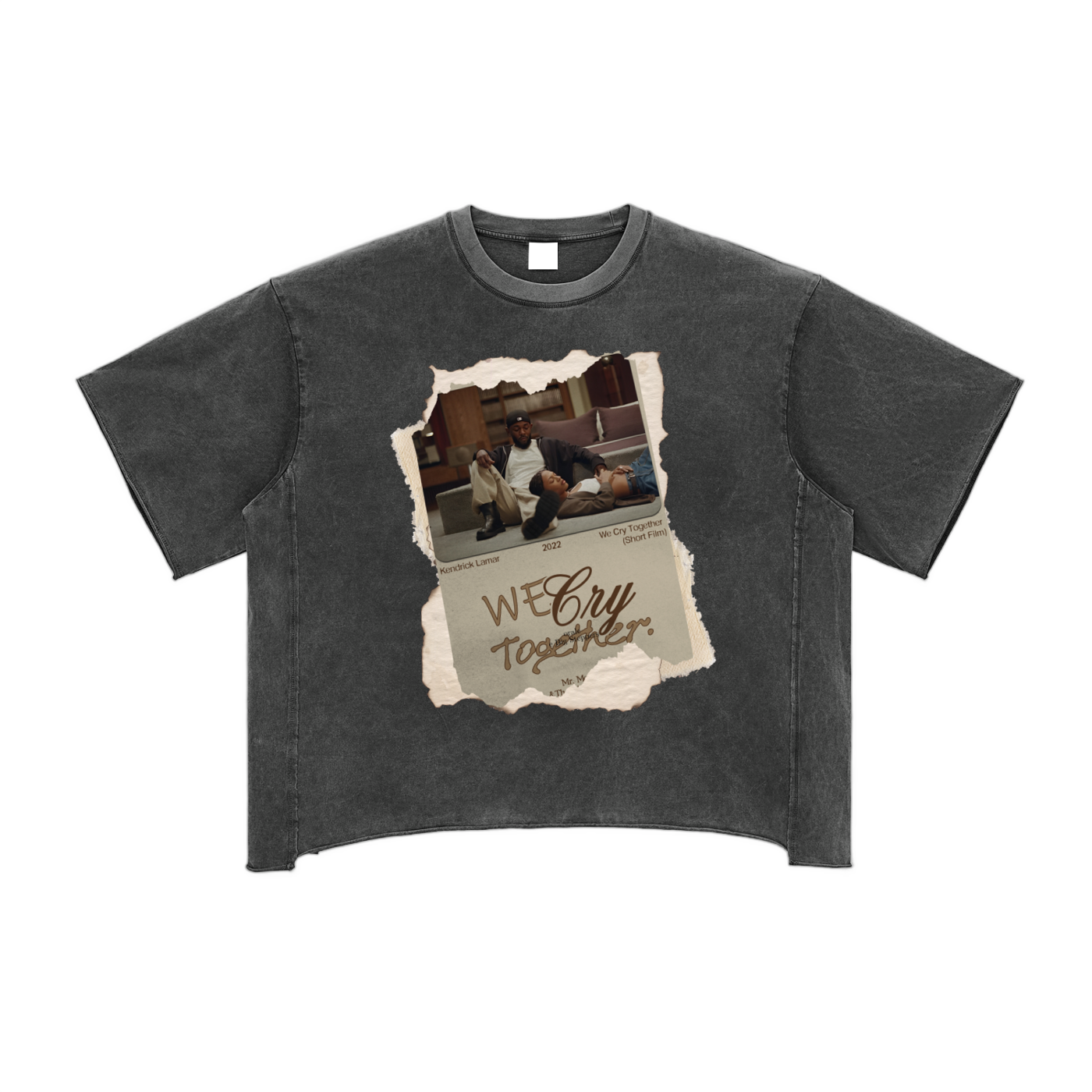 Raw Edge Snow Washed Boxy T-Shirt