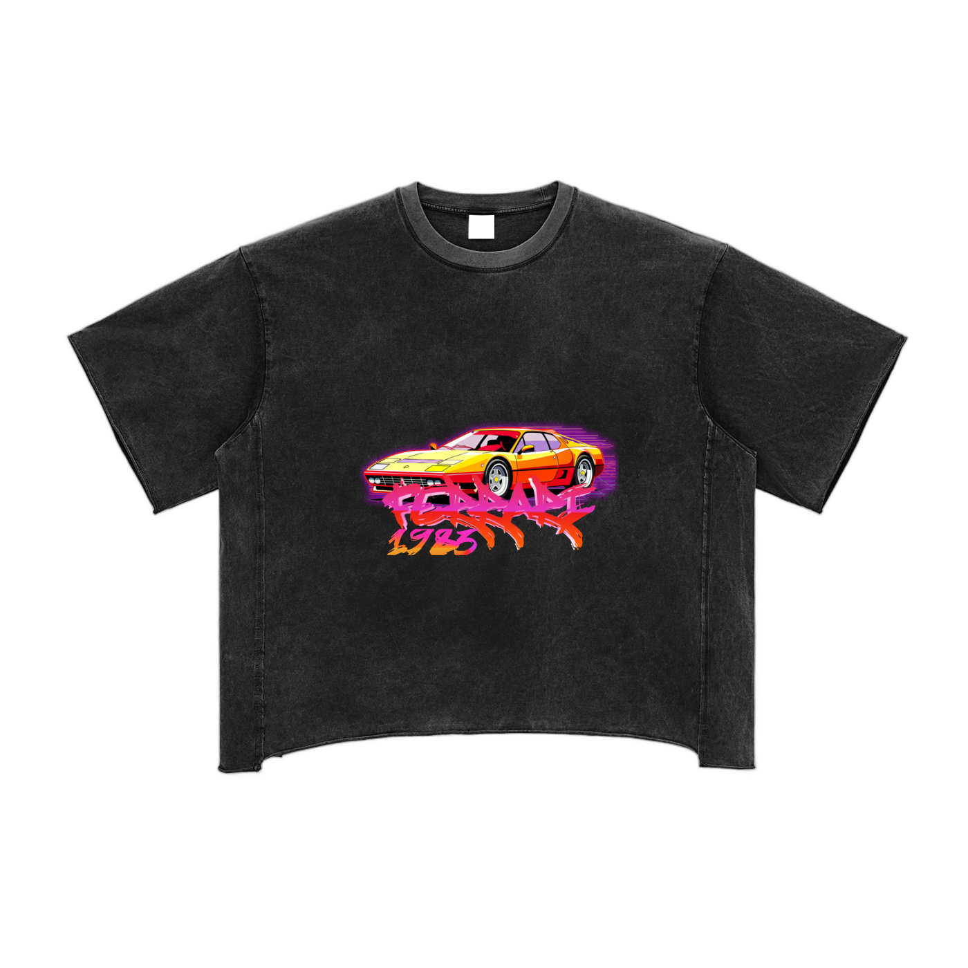 Raw Edge Snow Washed Boxy T-Shirt
