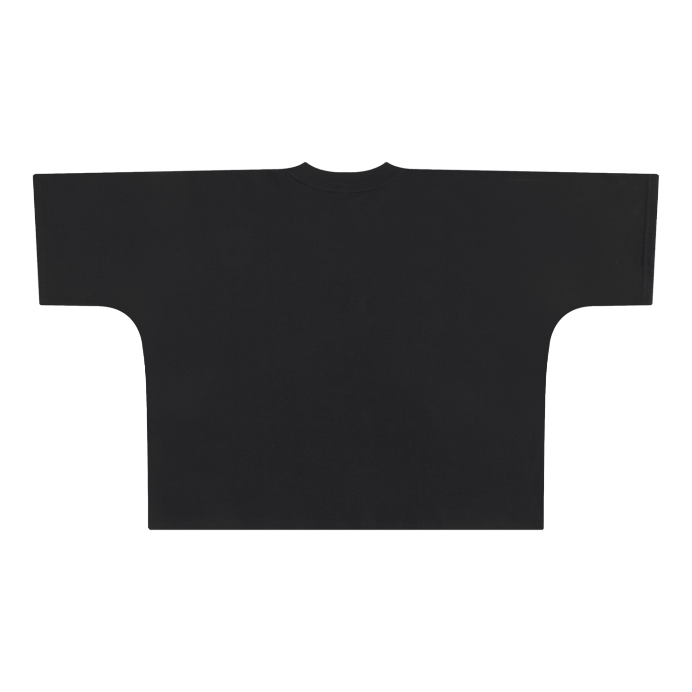 Black Truma Cut Boxy Tee - 300 GSM